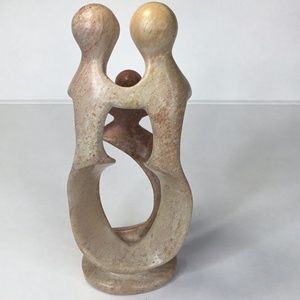 Family of 3 Holding hands Marble Sculpture